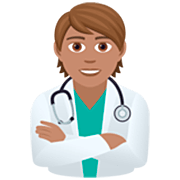 Emoji 🧑🏽‍⚕️ Persona Che Lavora Nella Sanità: Carnagione Olivastra su JoyPixels 7.0.