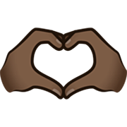 🫶🏿 Emoji Mãos De Coração: Pele Escura na JoyPixels 7.0.