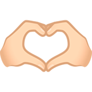 🫶🏻 Emoji Herz Hände: helle Hautfarbe JoyPixels 7.0.