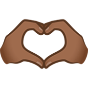 🫶🏾 Emoji Herz Hände: mitteldunkle Hautfarbe JoyPixels 7.0.