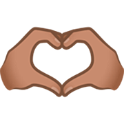 🫶🏽 Emoji Mãos De Coração: Pele Morena na JoyPixels 7.0.