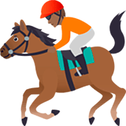 🏇🏾 Emoji Corrida De Cavalos: Pele Morena Escura na JoyPixels 7.0.