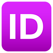 🆔 Emoji Großbuchstaben ID in lila Quadrat JoyPixels 7.0.