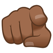Emoji 🫵🏾 İndice Che Punta Allo Spettatore: Carnagione Abbastanza Scura su JoyPixels 7.0.
