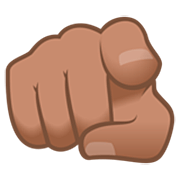 Emoji 🫵🏽 İndice Che Punta Allo Spettatore: Carnagione Olivastra su JoyPixels 7.0.