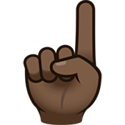 ☝🏿 Emoji Indicador Apontando Para Cima: Pele Escura na JoyPixels 7.0.