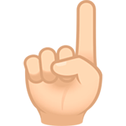 ☝🏻 Emoji Indicador Apontando Para Cima: Pele Clara na JoyPixels 7.0.
