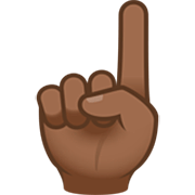 ☝🏾 Emoji Indicador Apontando Para Cima: Pele Morena Escura na JoyPixels 7.0.