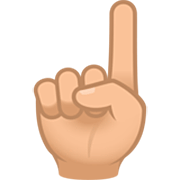 ☝🏼 Emoji nach oben weisender Zeigefinger von vorne: mittelhelle Hautfarbe JoyPixels 7.0.