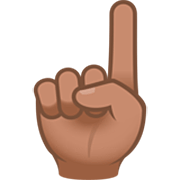 ☝🏽 Emoji Indicador Apontando Para Cima: Pele Morena na JoyPixels 7.0.