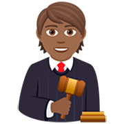 🧑🏾‍⚖️ Emoji Juiz No Tribunal: Pele Morena Escura na JoyPixels 7.0.