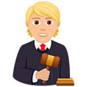 🧑🏼‍⚖️ Emoji Juiz No Tribunal: Pele Morena Clara na JoyPixels 7.0.