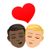 👨🏿‍❤️‍💋‍👨🏼 Emoji Beijo - Homem: Pele Escura, Homem: Pele Morena Clara na JoyPixels 7.0.