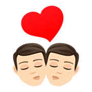 👨🏻‍❤️‍💋‍👨🏻 Emoji Beijo - Homem: Pele Clara, Homem: Pele Clara na JoyPixels 7.0.