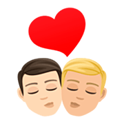 👨🏻‍❤️‍💋‍👨🏼 Emoji Beijo - Homem: Pele Clara, Homem: Pele Morena Clara na JoyPixels 7.0.