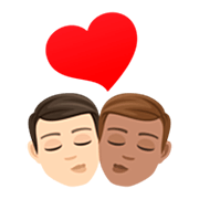 👨🏻‍❤️‍💋‍👨🏽 Emoji Beso - Hombre: Tono De Piel Claro, Hombre: Tono De Piel Claro en JoyPixels 7.0.