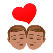 👨🏽‍❤️‍💋‍👨🏽 Emoji Beso - Hombre: Tono De Piel Medio, Hombre: Tono De Piel Medio en JoyPixels 7.0.