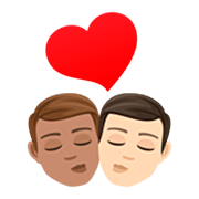 sich küssendes Paar - Mann: mittlere Hautfarbe, Mann: helle Hautfarbe JoyPixels 7.0.