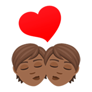 💏🏾 Emoji Beso, Tono De Piel Oscuro Medio en JoyPixels 7.0.