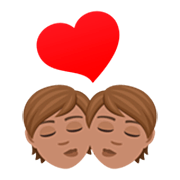 💏🏽 Emoji Beijo, Pele Morena na JoyPixels 7.0.