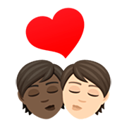 🧑🏿‍❤️‍💋‍🧑🏻 Emoji Beijo: Pessoa, Pessoa, Pele Escura, Pele Clara na JoyPixels 7.0.