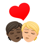 sich küssendes Paar: Person, Person, dunkle Hautfarbe, mittelhelle Hautfarbe JoyPixels 7.0.
