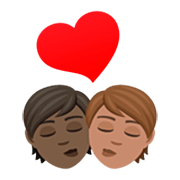 🧑🏿‍❤️‍💋‍🧑🏽 Emoji sich küssendes Paar: Person, Person, dunkle Hautfarbe, mittlere Hautfarbe JoyPixels 7.0.