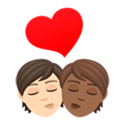sich küssendes Paar: Person, Person, helle Hautfarbe, mitteldunkle Hautfarbe JoyPixels 7.0.