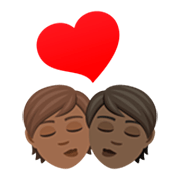 🧑🏾‍❤️‍💋‍🧑🏿 Emoji Beijo: Pessoa, Pessoa, Pele Morena Escura, Pele Escura na JoyPixels 7.0.