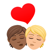sich küssendes Paar: Person, Person, mitteldunkle Hautfarbe, mittelhelle Hautfarbe JoyPixels 7.0.