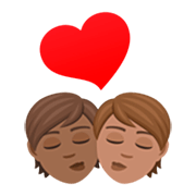 Emoji 🧑🏾‍❤️‍💋‍🧑🏽 Bacio Tra Coppia: persona, persona, Carnagione Abbastanza Scura, Carnagione Olivastra su JoyPixels 7.0.