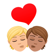 sich küssendes Paar: Person, Person, mittelhelle Hautfarbe, mittlere Hautfarbe JoyPixels 7.0.