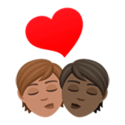 🧑🏽‍❤️‍💋‍🧑🏿 Emoji Beijo: Pessoa, Pessoa, Pele Morena, Pele Escura na JoyPixels 7.0.