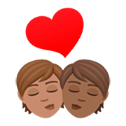🧑🏽‍❤️‍💋‍🧑🏾 Emoji sich küssendes Paar: Person, Person, mittlere Hautfarbe, mitteldunkle Hautfarbe JoyPixels 7.0.