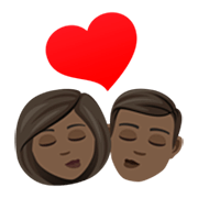 👩🏿‍❤️‍💋‍👨🏿 Emoji Beijo - Mulher: Pele Escura, Homem: Pele Escura na JoyPixels 7.0.