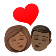 Emoji 👩🏾‍❤️‍💋‍👨🏿 Bacio Tra Coppia - Donna: Carnagione Abbastanza Scura, Uomo: Carnagione Scura su JoyPixels 7.0.
