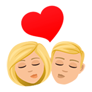 👩🏼‍❤️‍💋‍👨🏼 Emoji Beso - Mujer: Tono De Piel Claro Medio, Hombre: Tono De Piel Claro Medio en JoyPixels 7.0.