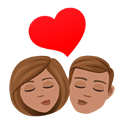 👩🏽‍❤️‍💋‍👨🏽 Emoji Beso - Mujer: Tono De Piel Medio, Hombre: Tono De Piel Medio en JoyPixels 7.0.