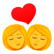 👩‍❤️‍💋‍👩 Emoji sich küssendes Paar: Frau, Frau JoyPixels 7.0.