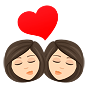 👩🏻‍❤️‍💋‍👩🏻 Emoji Beijo - Mulher: Pele Clara, Mulher: Pele Clara na JoyPixels 7.0.