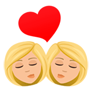 👩🏼‍❤️‍💋‍👩🏼 Emoji Beijo - Mulher: Pele Morena Clara, Mulher: Pele Morena Clara na JoyPixels 7.0.
