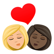 sich küssendes Paar - Frau: helle Hautfarbe, Frau: dunkle Hautfarbe JoyPixels 7.0.