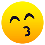 Émoji 😙 Visage Aux Yeux Rieurs Faisant Un Bisou sur JoyPixels 7.0.