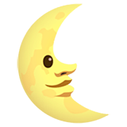 Émoji 🌜 Dernier Quartier De Lune Avec Visage sur JoyPixels 7.0.