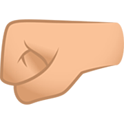 🤛🏼 Emoji Puño Hacia La Izquierda: Tono De Piel Claro Medio en JoyPixels 7.0.