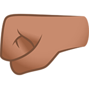 🤛🏽 Emoji Punho Esquerdo: Pele Morena na JoyPixels 7.0.