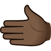 Emoji 🫲🏿 Mano Sinistra: Carnagione Scura su JoyPixels 7.0.
