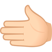 Emoji 🫲🏻 Mano Sinistra: Carnagione Chiara su JoyPixels 7.0.