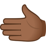 🫲🏾 Emoji Mão Esquerda: Pele Morena Escura na JoyPixels 7.0.