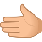 Emoji 🫲🏼 Mano Sinistra: Carnagione Abbastanza Chiara su JoyPixels 7.0.
